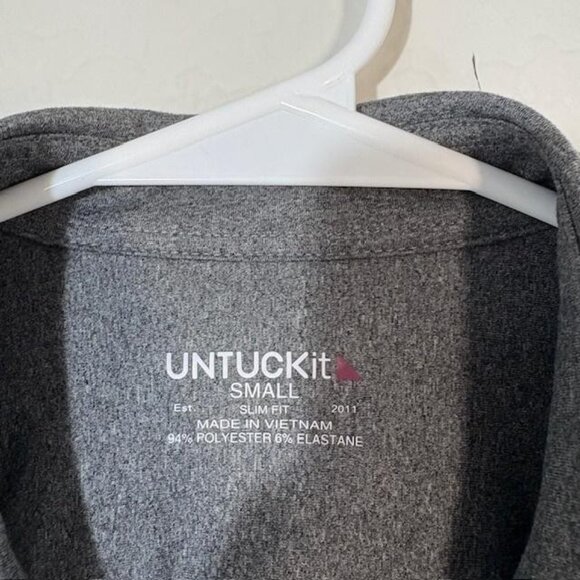 UNTUCKit Shirt Mens Small Gray Performance Slim Fit Button Down Stretch 40256 - Picture 3 of 7